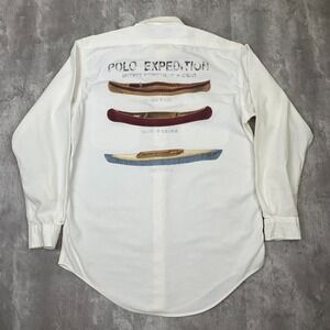 Vintage Polo Ralph Lauren Expedition Shirt Mens S White Survey Equipment Gear